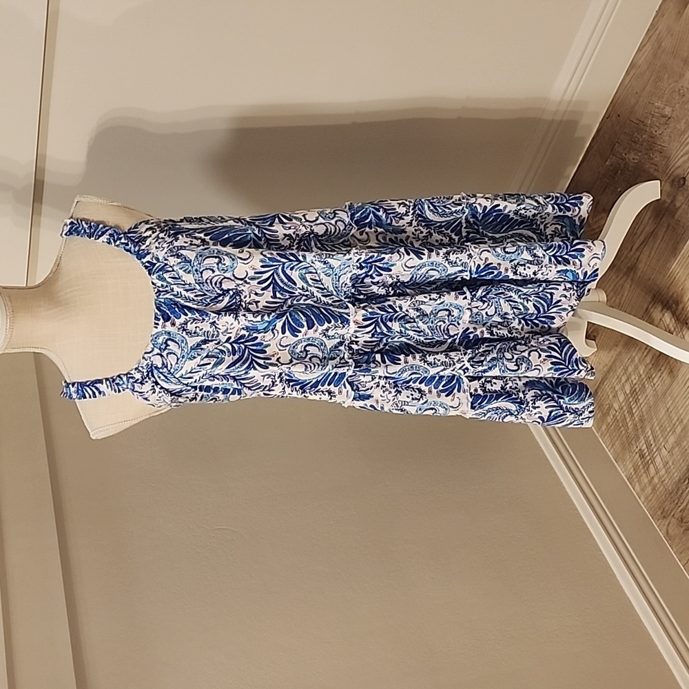 Lilly Pulitzer Loro Swing Dress Baja Blue Bird Is The Word Print